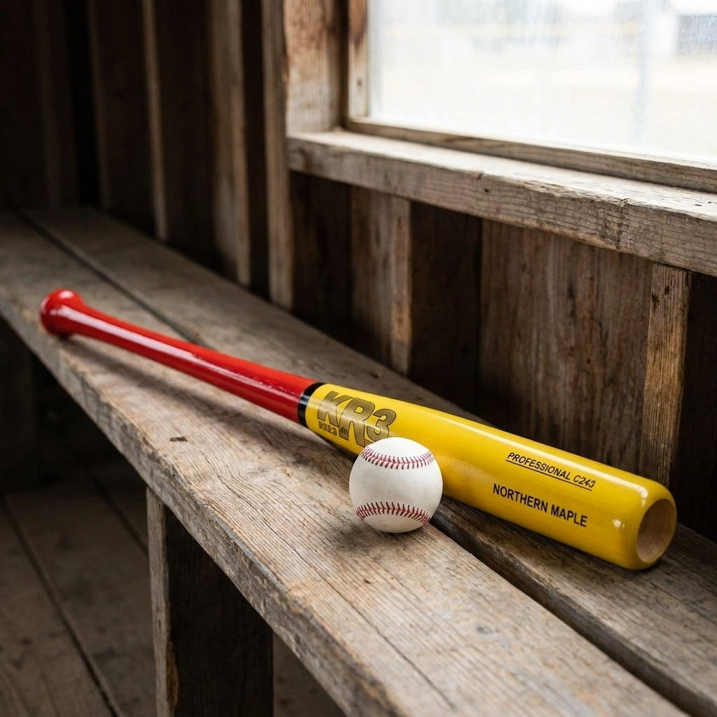 Bat Beisbol KR3 Northern Maple C271 Rojo Amarillo