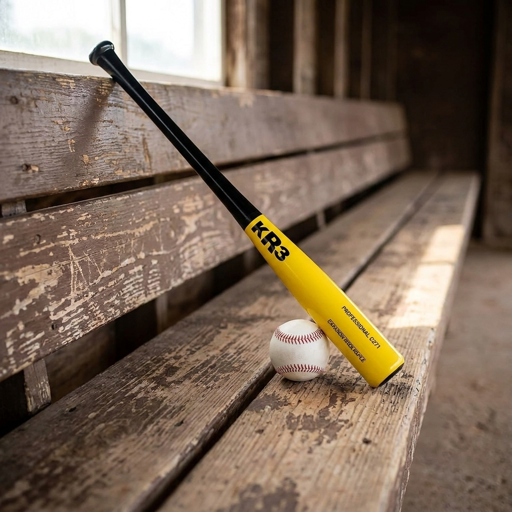 Bat Beisbol KR3 Canadian Rock Maple C271 Negro Amarillo