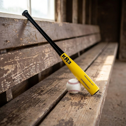 Bat Beisbol KR3 Canadian Rock Maple C271 Negro Amarillo
