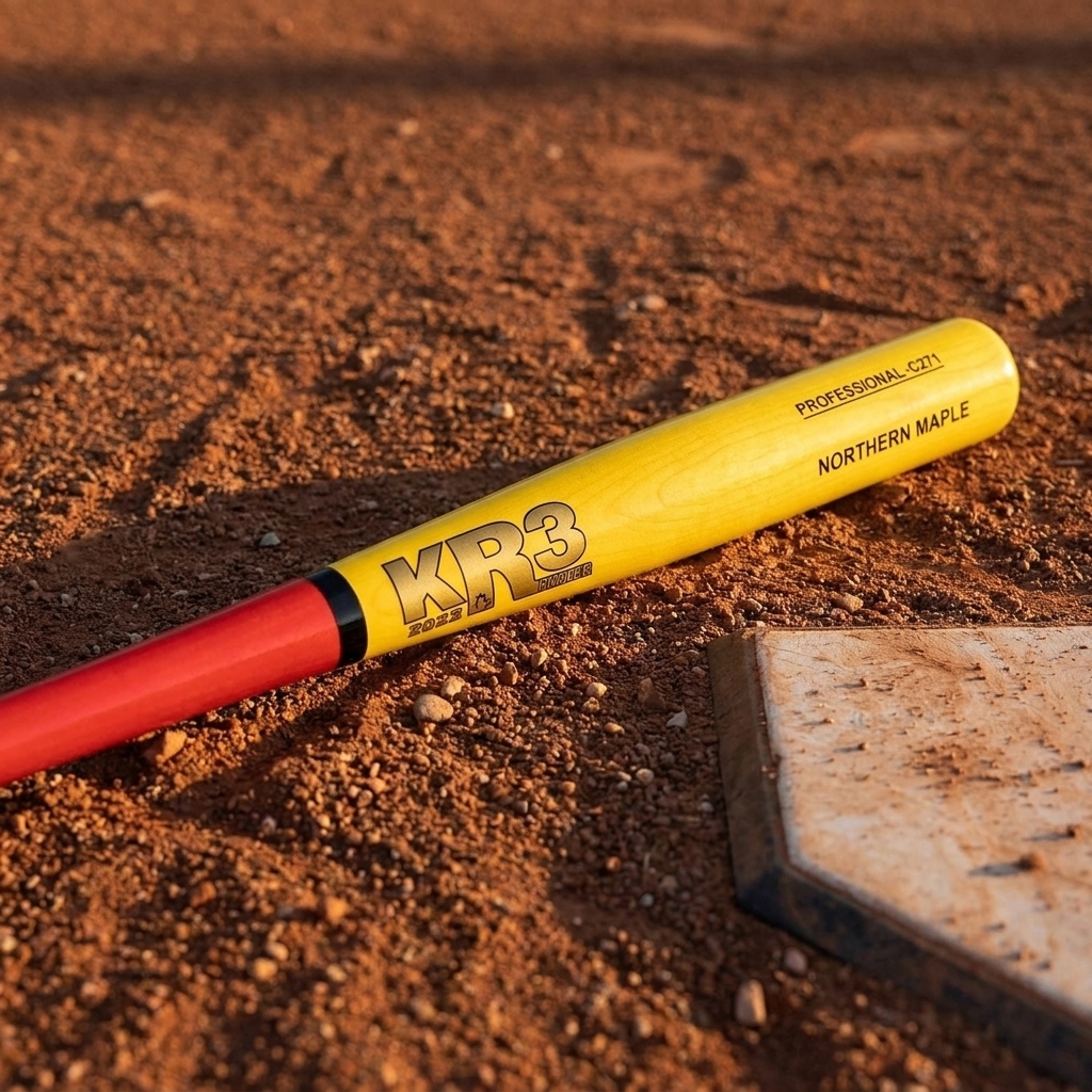 Bat Beisbol KR3 Northern Maple C271 Rojo Amarillo
