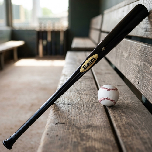 Bat Beisbol Baum Negro Dorado Grafito Mango Acampanado -3